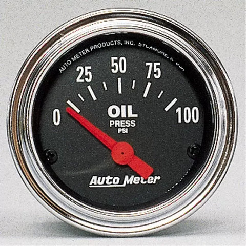 Autometer 2-1/16" 0-100 PSI Oil Pressure Gauge Traditional Chrome | Universal (2522)
