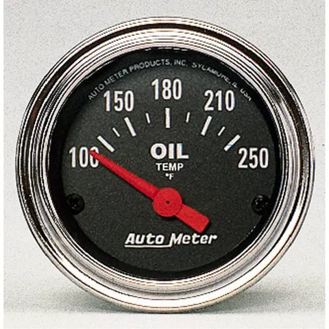 Autometer 2-1/16" 100-250 °F Oil Temperature Gauge Traditional Chrome | Universal (2542)
