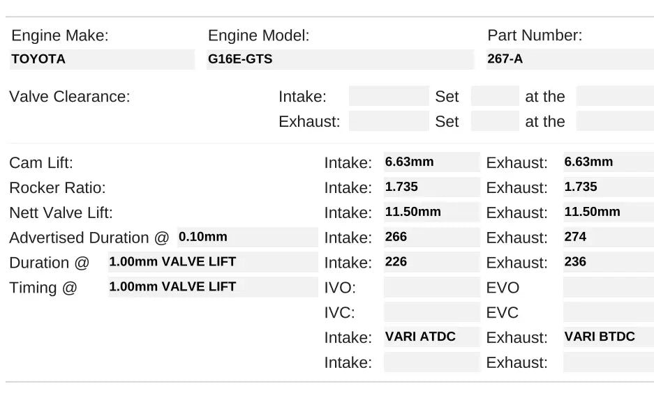 Kelford Cams Camshaft Set (Stage 1) 266/274 | 2023+ Toyota GR