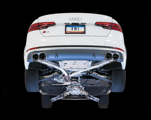 AWE Track Edition Exhaust for Audi B9 S4 - Non-Resonated - Chrome Silver 102mm Tips (3010-42054)