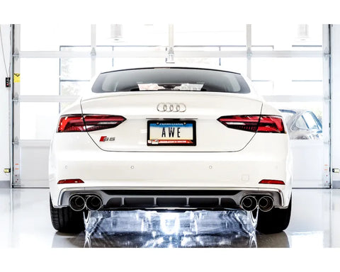 AWE Track Edition Exhaust for Audi B9 S4 - Non-Resonated - Chrome Silver 102mm Tips (3010-42054)