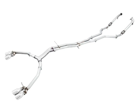 AWE Track Edition Exhaust for Audi B9 S5 Sportback - Non-Resonated - Chrome Silver 102mm Tips (3010-42068)
