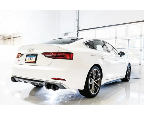 AWE Track Edition Exhaust for Audi B9 S4 - Non-Resonated - Diamond Black 102mm Tips (3010-43048)