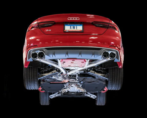 AWE Track Edition Exhaust for Audi B9 S5 Coupe - Diamond Black 102mm Tips (3010-43058)