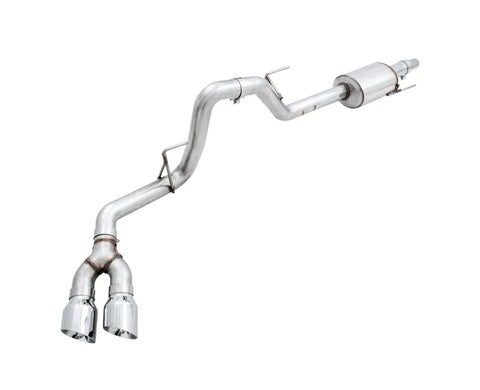 AWE 0FG Single Exit Exhaust for '15-'20 F-150 - 4.5" Chrome Silver Tips (3015-22066)