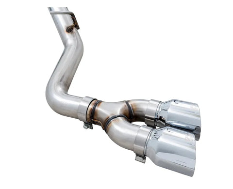 AWE 0FG Catback Dual Side Exit Exhaust for 4th Gen Silverado/Sierra 1500 5.3L (Flat Bumper) - Chrome Silver Tips (3015-22207)
