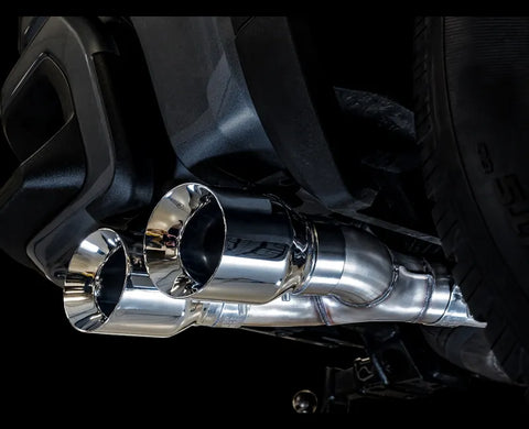 AWE 0FG Catback Dual Side Exit Exhaust for 4th Gen Silverado/Sierra 1500 5.3L (Flat Bumper) - Chrome Silver Tips (3015-22207)