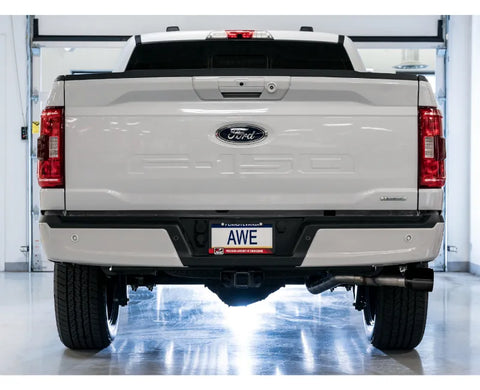 AWE 0FG Dual Side Exit Exhaust for '21+ Ford F-150 - 4.5" Diamond Black Tips (3015-23059)