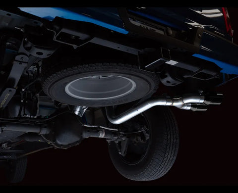 AWE 0FG Dual Side Exit Exhaust for '21+ Ford F-150 - 4.5" Diamond Black Tips (3015-23059)