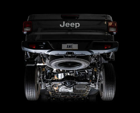 AWE Tread Edition Catback Single-Side Exhaust for Jeep JT 3.6L - Diamond Black Tip (3015-23103)