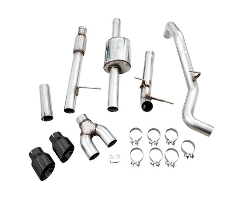 AWE 0FG Catback Dual Side Exit Exhaust for 4th Gen Silverado/Sierra 1500 5.3L (Flat Bumper) - Diamond Black Tips (3015-23208)