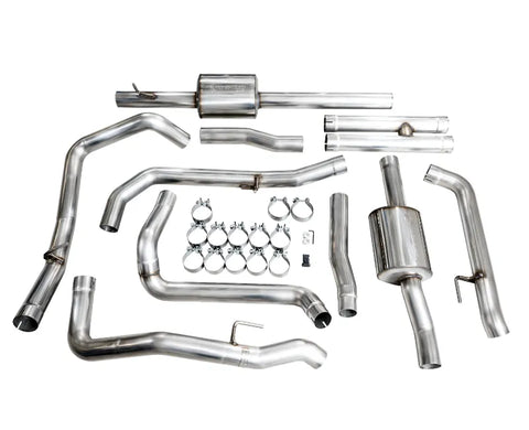 AWE 0FG Catback Split Rear Exit Exhaust for 4th Gen Silverado/Sierra 1500 6.2L (With Bumper Cutouts) - OE Tips (3015-31202)
