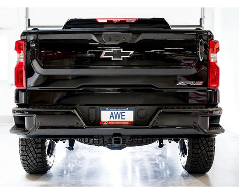 AWE 0FG Catback Exhaust for Silverado ZR2/Sierra AT4X - Dual Bashguard (no tips) (3015-31972)