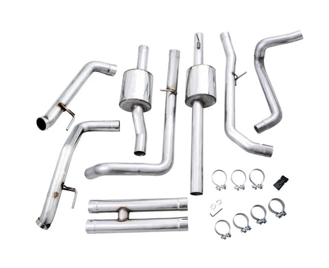 AWE 0FG Catback Exhaust for Silverado ZR2/Sierra AT4X - Dual Bashguard (no tips) (3015-31972)