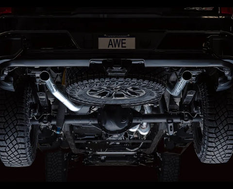 AWE 0FG Catback Exhaust for Silverado ZR2/Sierra AT4X - Dual Bashguard (no tips) (3015-31972)