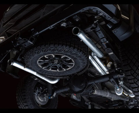 AWE 0FG Catback Exhaust for Silverado ZR2/Sierra AT4X - Dual Bashguard (no tips) (3015-31972)