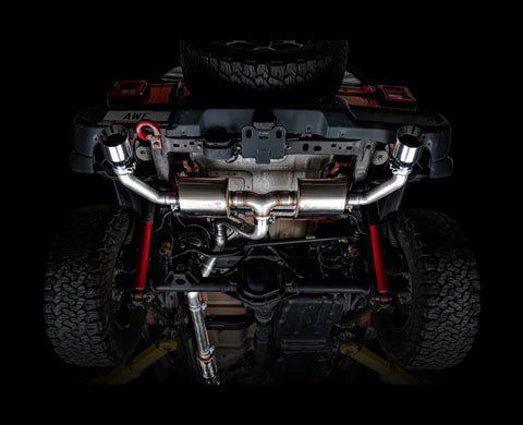 AWE Tread Edition Axleback Dual Exhaust for Jeep JL/JLU 3.6L/2.0T - Chrome Silver Tips (3015-32001)