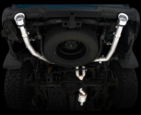 AWE 0FG Dual Rear Exit Catback Exhaust for 4th Gen RAM 1500 5.7L (with bumper cutouts) - Chrome Silver Tips (3015-32002)