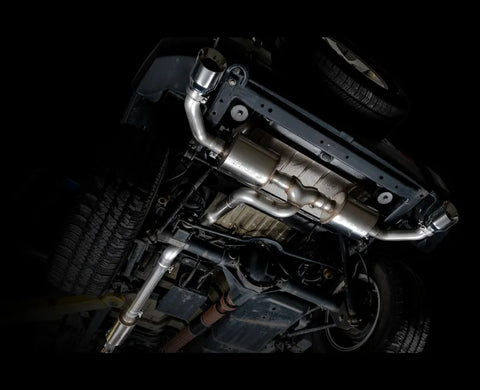 AWE Tread Edition Axleback Dual Exhaust for Jeep JK/JKU 3.6L - Chrome Silver Tips (3015-32003)