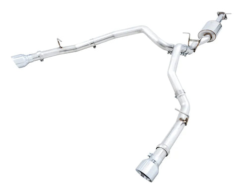 AWE 0FG Dual Rear Exit Catback Exhaust for 5th Gen RAM 1500 5.7L (with bumper cutouts) - Chrome Silver Tips (3015-32005)