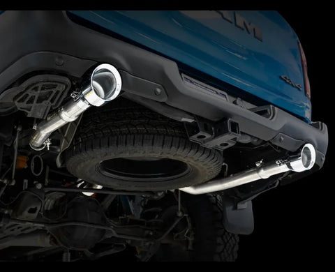 AWE 0FG Dual Rear Exit Catback Exhaust for 5th Gen RAM 1500 5.7L (with bumper cutouts) - Chrome Silver Tips (3015-32005)