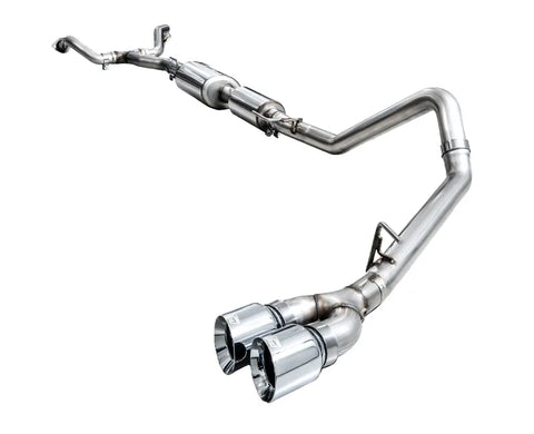 AWE 0FG Exhaust for 3rd Gen Toyota Tundra - Dual Chrome Silver Tips (3015-32063)