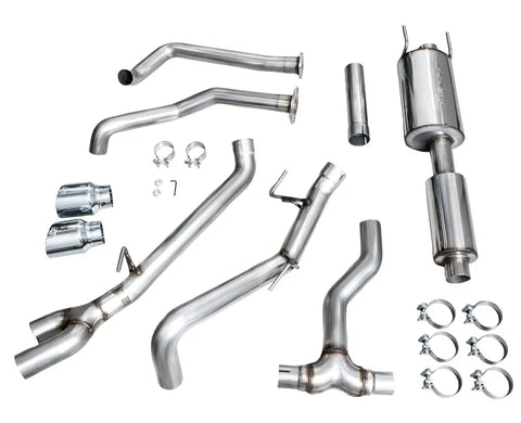 AWE 0FG Exhaust for 3rd Gen Toyota Tundra - Dual Chrome Silver Tips (3015-32063)