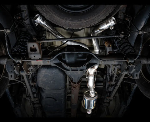 AWE 0FG Dual Rear Exit Catback Exhaust for 4th Gen RAM 1500 5.7L (without bumper cutouts) - Chrome Silver Tips (3015-32101)