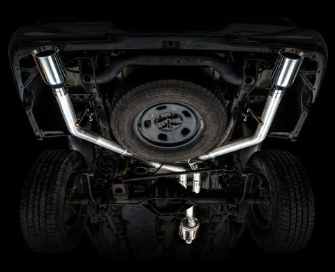 AWE 0FG Dual Rear Exit Catback Exhaust for 4th Gen RAM 1500 5.7L (without bumper cutouts) - Chrome Silver Tips (3015-32101)