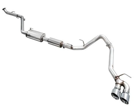 AWE 0FG Exhaust for 4th Gen Toyota Tacoma - Dual Chrome Silver Tips (3015-32254)