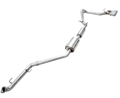 AWE 0FG Exhaust for 4th Gen Toyota Tacoma - Dual Chrome Silver Tips (3015-32254)