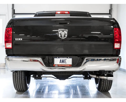 AWE 0FG Single Side Exit Catback Exhaust for 4th Gen RAM 1500 5.7L (without bumper cutouts) - Dual Chrome Tips (3015-32304)