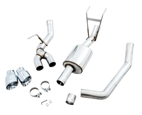 AWE 0FG Single Side Exit Catback Exhaust for 4th Gen RAM 1500 5.7L (without bumper cutouts) - Dual Chrome Tips (3015-32304)