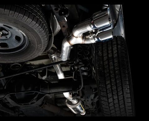 AWE 0FG Single Side Exit Catback Exhaust for 4th Gen RAM 1500 5.7L (without bumper cutouts) - Dual Chrome Tips (3015-32304)