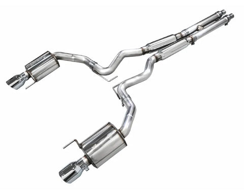 AWE Touring Edition Exhaust for S650 Ford Mustang GT Fastback - Dual Chrome Silver Tips (3015-32650)