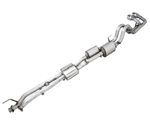 AWE 0FG Exhaust with BashGuard for 3rd Gen Tacoma - Dual Chrome Silver Tips (3015-32826)