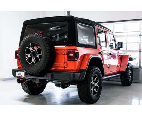AWE Tread Edition Axleback Dual Exhaust for Jeep JL/JLU 3.6L/2.0T - Diamond Black Tips (3015-33001)