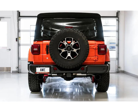 AWE Tread Edition Axleback Dual Exhaust for Jeep JL/JLU 3.6L/2.0T - Diamond Black Tips (3015-33001)