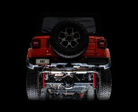 AWE Tread Edition Axleback Dual Exhaust for Jeep JL/JLU 3.6L/2.0T - Diamond Black Tips (3015-33001)