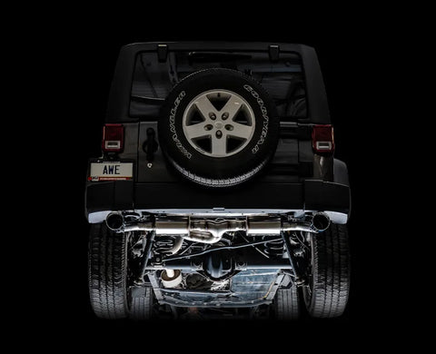 AWE Tread Edition Axleback Dual Exhaust for Jeep JK/JKU 3.6L - Diamond Black Tips (3015-33003)