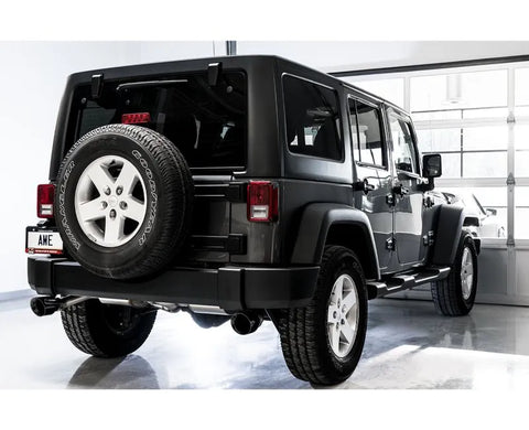 AWE Tread Edition Axleback Dual Exhaust for Jeep JK/JKU 3.6L - Diamond Black Tips (3015-33003)