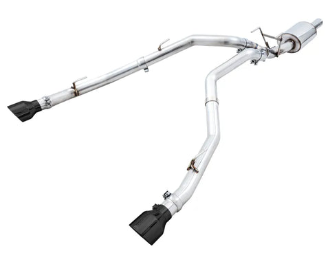 AWE 0FG Dual Rear Exit Catback Exhaust for 4th Gen RAM 1500 5.7L (with bumper cutouts) - Diamond Black Tips (3015-33004)