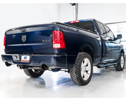 AWE 0FG Dual Rear Exit Catback Exhaust for 4th Gen RAM 1500 5.7L (with bumper cutouts) - Diamond Black Tips (3015-33004)