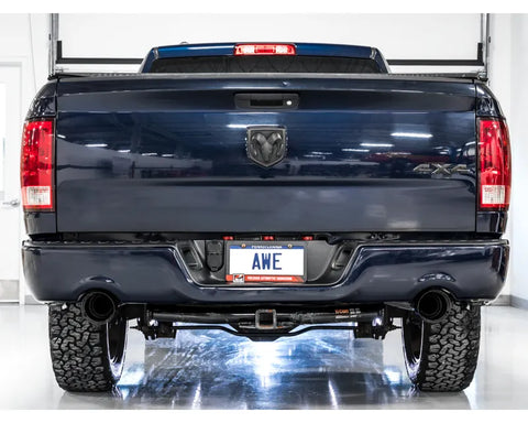 AWE 0FG Dual Rear Exit Catback Exhaust for 4th Gen RAM 1500 5.7L (with bumper cutouts) - Diamond Black Tips (3015-33004)