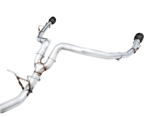 AWE 0FG Dual Rear Exit Catback Exhaust for 5th Gen RAM 1500 5.7L (with bumper cutouts) - Diamond Black Tips (3015-33006)