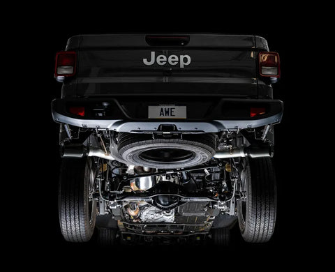 AWE Tread Edition Catback Dual Exhaust for Jeep JT 3.6L - Diamond Black Tips (3015-33101)