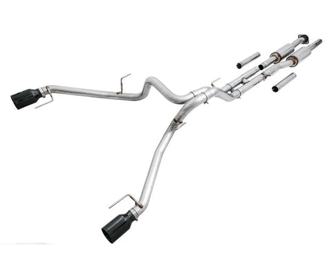 AWE 0FG Exhaust for Gen 2 Ford Raptor (Resonated Performance Cat-back) - Diamond Black 5" Tips (3015-33106)