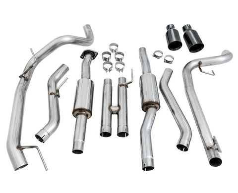 AWE 0FG Exhaust for Gen 2 Ford Raptor (Resonated Performance Cat-back) - Diamond Black 5" Tips (3015-33106)