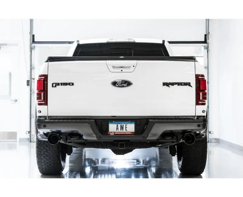 AWE 0FG Exhaust for Gen 2 Ford Raptor (Resonated Performance Cat-back) - Diamond Black 5" Tips (3015-33106)