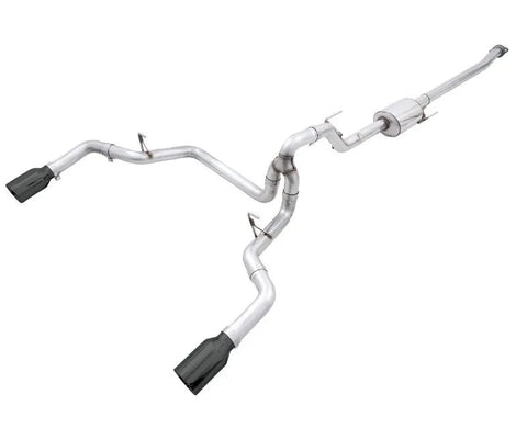 AWE 0FG Dual Split Rear Exhaust for '21+ Ford F-150 - 5" Diamond Black Tips (3015-33119)